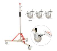 SH 320 cm Fotografia Gamba magica con 3 ruote Staffa C-Stand interamente in metallo Treppiede in acciaio inossidabile per traversa braccio in acciaio inossidabile