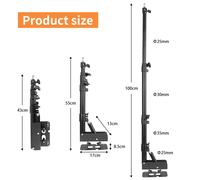 SH Braccio per montaggio a parete da 100 cm per studio fotografico Softbox Video Anello luci Lunghezza massima Girevole orizzontale e verticale