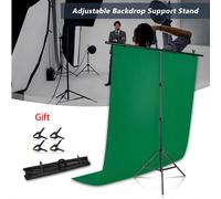 SH Kit supporto per fondale a forma di T con sfondo in tessuto Video Chroma Key Supporto per cornice per schermo verde per oggetti di scena per studio fotografico