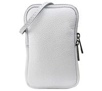 SH Leder Jana G269 - Borsa a tracolla da donna, in vera pelle, con mini messaggero, rimovibile, regolabile, fino a 6,8 pollici, 11 x 18 cm, bianco, s