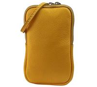 SH Leder Jana G269 - Borsa a tracolla da donna, in vera pelle, con mini messaggero, rimovibile, regolabile, fino a 6,8 pollici, 11 x 18 cm, giallo., S
