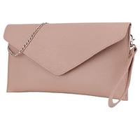 SH Leder Saya G369 - Borsa a tracolla in vera pelle, con catena di trasporto, 31,5 x 16,5 cm, beige, Small