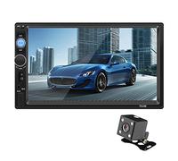 SH-RuiDu 7 2 DIN Auto Multimedia Radio FM DVD CD MP5 Lettore Vivavoce Autoradio Supporto Radio FM AUX USB 2.0 (con telecamera posteriore)