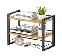 SH-RuiDu Scaffale organizer da scrivania a 2 livelli, multiuso, autoportante, per cucina, condimenti per piano di lavoro, sale da pranzo, soggiorno, toletta e uffici