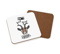 Sh-T Just Capra Serious Sottobicchiere - Divertente Animale Scherzo Maleducato