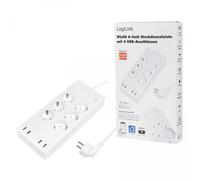 LOGILINK SH0105 - Presa multipla WLAN commutabile, a 6 ingressi, 4 USB