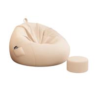 sH7pE5xj8m Poltrona a sacco da esterno Poltrona a sacco con pouf e cuscino for divano pigro for angolo lettura lounge(Beige,Grande)
