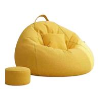 sH7pE5xj8m Poltrona a sacco da esterno Poltrona a sacco con pouf e cuscino, lettino portatile for balcone finestra a bovindo(Yellow,Piccolo)