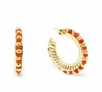 Shabama Orecchini Donna Etiopia Ottone Placcato Oro Rosso 3 cm