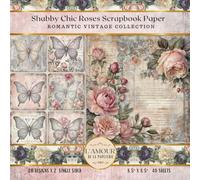 Shabby Chic Roses Scrapbook Paper: Romantic Vintage collection | Junk Journaling, Collage, Mixed Media Art, Crafting, Card Making