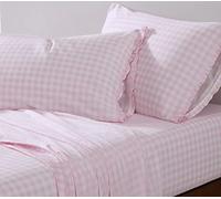 Shabby Chic Set lenzuola rosa a quadretti king