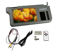 SHABD 7 Pollici Grigio Auto Visiera Parasole Schermo Specchietto Retrovisore Monitor LCD 2 Canali Accessori per Parti Video