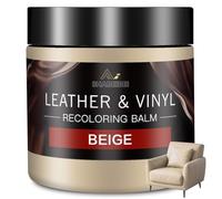 SHABEIBEI Set Riparazione Pelle, 200ml - Cura Pelle Beige per Divani, Mobili in Pelle, Sedili Auto e Borse, Riparazione Graffi & Colore per Pelle Sintetica e Vera Pelle