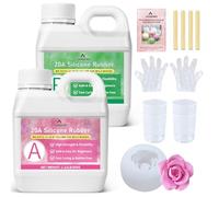 SHABEIBEI Silicone per stampaggio traslucido 1L 20A - Gomma di silicone liquida, presa rapida, non tossica - per resina, stampaggio, cera, gesso, sapone, gioielli, fai da te