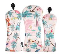 Shabier Copertura della testa di Golf Rosa Aloha Tropical Hawaiian Surf Beach per il conducente Un Set