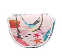 SHABIER Coprimazza a metà mallet con design rosa Aloha tropicale Hawaii Surf Beach