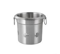 Shabu Shabu Shabu - Spiedino in acciaio inox stile coreano, antivento, per esterni, con fornello a combustibile e alcol (argento, 16 cm)