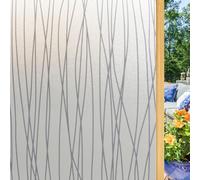 Shackcom Pellicola protettiva per finestre, autoadesiva, 60 x 200 cm, opaca, in vetro smerigliato, statica, anti-UV, con motivo a linee scandinave, per soggiorno, bagno, J084