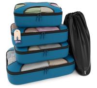 Shacke Pak - Set di 4 cubi da viaggio, organizer da viaggio con borsa per la biancheria, colore: blu
