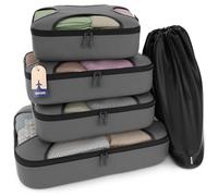 Shacke Pak - Set di 5 cubi da viaggio con borsa per la biancheria, grigio scuro, varietà