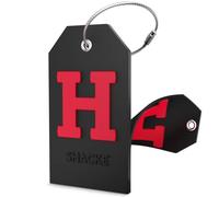 Shacke Targhetta per bagagli con copertura completa per la privacy e anello in acciaio inox, colore nero (lettera H)