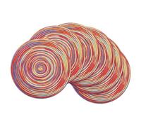 SHACOS 6 Pezzi Tovagliette Rotonde Rosso Set da 6 Tovagliette lavabile Resistente al Calore Il Giro Stuoie per Tavolo da Cucina 38cm