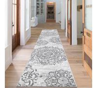 SHACOS Tappeto Corridoio Lungo Antiscivolo Lavabile Grigio 60 x 240cm - Morbido, Boho, Tappeto Cucina, Tappeto Passatoia Corridoio Tappeto Runner per Ingresso, Camera da Letto, Lavanderie