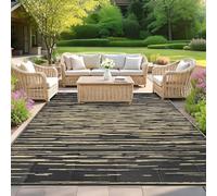 SHACOS Tappeto da Esterno per Giardino, 180 x 270 cm, Tappeti da Esterno Patio Impermeabile, Tappeto in Plastica Reversibile, Anti-UV, Tappeto Campeggio Esterno per Terrazza Balcone Picnic, Nero