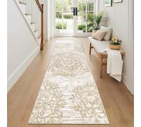 SHACOS Tappeto Passatoia Ingresso Beige 60x180cm Tappeto Cucina Antiscivolo e Lavabile Tappetino Camera da Letto Pelo Corto Tappeti Runner Ingresso Lungo per Entrata Cucina Lavanderia