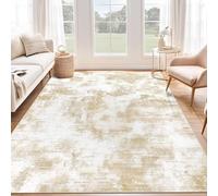 SHACOS Tappeto Salotto 160x230 cm, Pelo Corto Astratto Tappeto Morbido Camera da Letto Antiscivolo e Lavabile Tappeti Moderni Soggiorno Tappeti di Zona per Salotto Cameretta Bambino, Beige