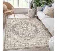 SHACOS Tappeto Salotto Stile Bohémien Retrò, Pelo Corto Tappeto Morbido Camera da Letto Antiscivolo e Lavabile Tappeti Moderni Soggiorno Tappeti di Zona, Marrone, 80 x 150 cm