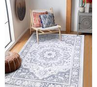 SHACOS Tappeto Salotto Stile Bohémien Retrò, Pelo Corto Tappeto Morbido Camera da Letto Antiscivolo e Lavabile Tappeti Moderni Soggiorno Tappeti di Zona, Grigio Chiaro, 80 x 150 cm