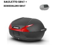 Shad Bauletto 47 Litri Moto SH47 + Schienalino Scooter Bauletti Nero Rosso