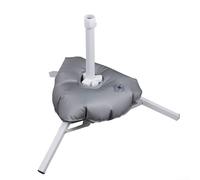 Shade Sail Hardware - Base per ombrellone riempita d'acqua con treppiede per pali da 25-35 mm, base quadrata portatile per spiaggia, pesca, campeggio, giardino, patio, bianco (calibro 2,5 cm)