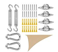 Shade Sail Hardware Kit per tenda d'ombra, set di hardware Sun Shade Triangle per patio, tenditore ad alte prestazioni, gancio in acciaio, fissi per piscina, giardino, giardino