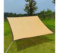 Shade Sail - Tenda parasole rettangolare, 4 x 5 m, protezione dai raggi UV, traspirante, per pergola, giardino, patio, beige, resistente al calore, facile da installare
