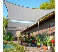 ShadeMart SmTAPR0816 - Tenda parasole rettangolare da 2,1 x 7,3 m - Tenda parasole grigia UPF50 - Tela permeabile all'acqua e all'aria, resistente ai raggi UV, molto resistente - per riparo da auto e
