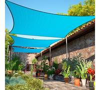 ShadeMart Tenda parasole rettangolare, 4,3 x 6,1 m, turchese UPF50 - Telone ombreggiante rettangolare smTAPR0816 - Impermeabile e resistente ai raggi UV - Molto resistente - per riparo auto e terrazza