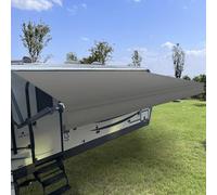 SHADEPLUS Sostituzione del tessuto per tenda da campeggio, 453,6 g, in vinile impermeabile resistente, universale, per tutte le marche di camper, rimorchi, tende da campeggio, colore grigio fumo 453,6