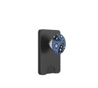 Shades Of White Black Flower Zen Swirl Art Boho Paisley Blu PopSockets PopWallet per MagSafe