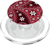 Shades Of White Black Flower Zen Swirl Art Boho Paisley Rosso PopSockets PopGrip per MagSafe