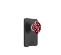 Shades Of White Black Flower Zen Swirl Art Boho Paisley Rosso PopSockets PopWallet per MagSafe