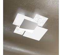 SHADOW-70 APPLIQUE-PLAFONIERA 4 LUCI FOGLIA ARGENTO 1088-70-FA