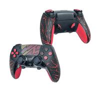 Shadow BOOLT Manopole per controller PS5 DualSense Edge, antiscivolo, multi-texture, assorbe il sudore, pre-tagliate, kit di grip tape skin (nero e rosso, aggiornato V2.0)
