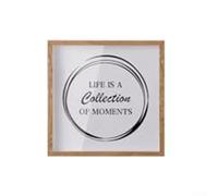Shadow Box - Cornice per catturare momenti di viaggio, con scomparti integrati per biglietti e cartoline e foto da 20,3 x 20,3 cm, con vista frontale trasparente (marrone)