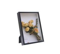 Shadow Box - Cornice portafoto in legno profondo da 3 cm, per fiori secchi, 4 x 6 con tappetino o 5 x 7 senza tappetino per foto memorabilia, tappi per bottiglie (nero-5 x 7)
