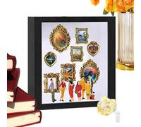 Shadow Box Frame, Family Memory Silhouette Case, 9.84 Inches Display Picture Holder with Glass Front, Museum Style Decor, Frame with Sturdy Build, Home Accessory for Birthday and Travel
