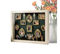 Shadow Box Frame Kit - Mini Museo Silhouette Fai Da Te Con Cornici E Statuette Dorate | Scatola Espositiva Personalizzata Per Coppie | Regalo Per Matrimonio, Anniversario E Decorazione D‘Interni