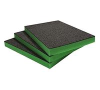 Shadow Foam Easy Peel (600 mm x 420 mm), schiuma personalizzabile per organizzare cassette degli attrezzi (Confezione da tre (Profondità 50mm), Nero su verde)