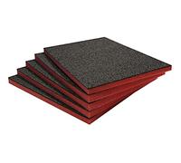 Shadow Foam Pacchetto valore (600 mm x 420 mm), schiuma personalizzabile per organizzare cassette degli attrezzi (Confezione da cinque (Profondità 30mm), Nero su rosso)
